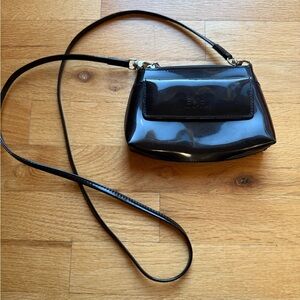 Beijo Glossy Patent Leather Black Crossbody Bag